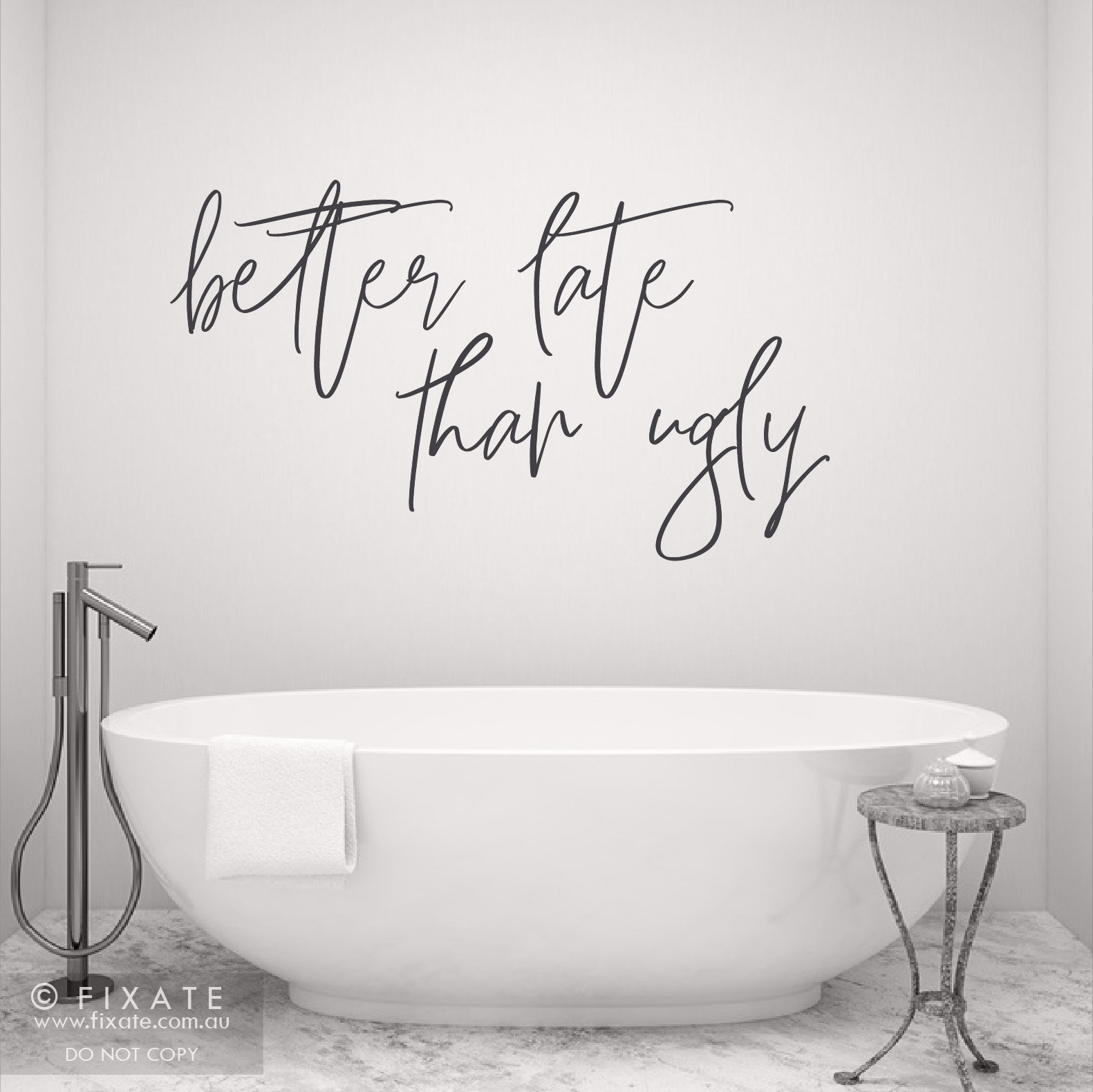 Bathroom Wall Decor Quote Funny Bathroom Wall Decal Vinyl Wall Sticker Funny Bedroom Wall Quote Wall Words Better Late Than Ugly Makup Girl Etsy