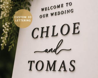 Wedding Sign Lettering Kit Custom 3D Acrylic Letters Wedding Welcome Sign Raised Sign Lettering Personalized Self Adhesive Lettering 01