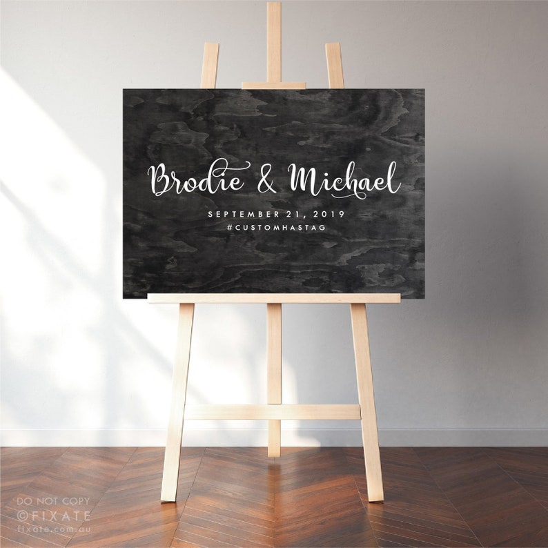 Custom Wedding Sign Decal Personalised Welcome Sticker Wedding Sign Decor Vinyl Decal Welcome To Our Wedding Names Date Custom Hashtag Decal
