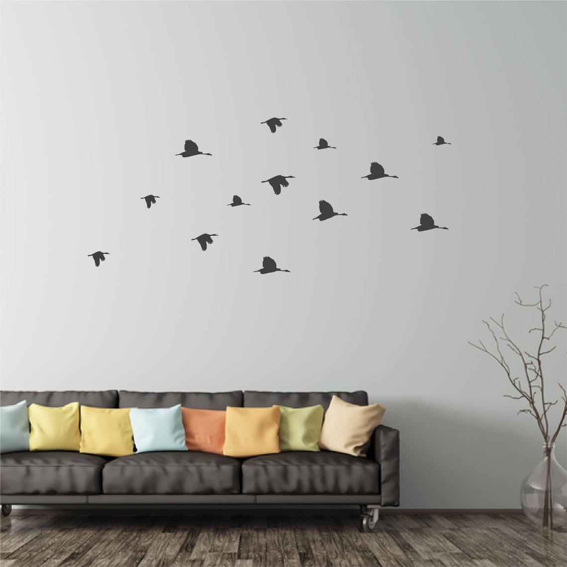 Flock of Flying Birds Wall Sticker Peel and Stick Wall Decals | Etsy