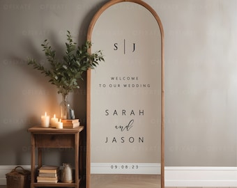 Selfie Welcome Sign Mirror Decal Mirror Sticker Monogram Custom Mirror Decal Removable Mirror Sticker Modern Welcome To The Wedding Of 13