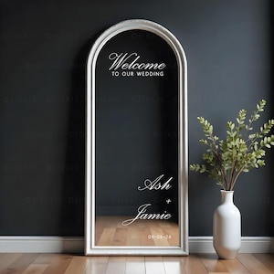 Welcome To Our Wedding Mirror Decal Custom Mirror Sticker For Welcome Sign Personalized Vinyl Decal  Selfie Mirror Removable Lettering 35