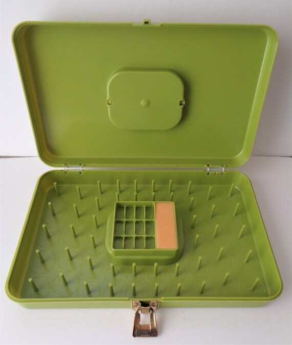 Vintage Wilson Mfg. Sewing Box Green Plastic WilHold Thread Etsy