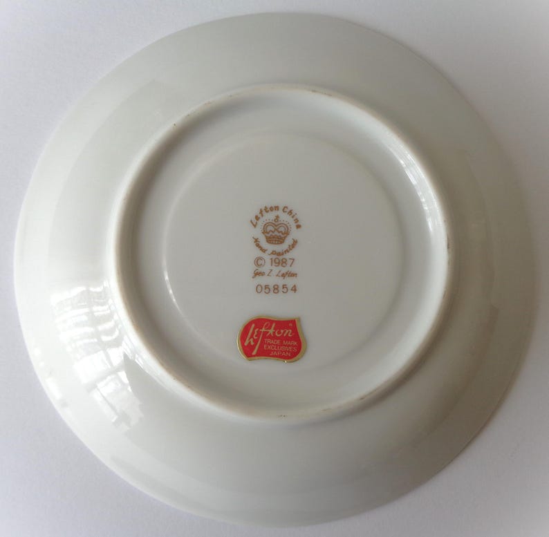 Lefton Labels Vintage Lefton China Japan Heritage Green Footed Tea Cup and Saucer Set ...