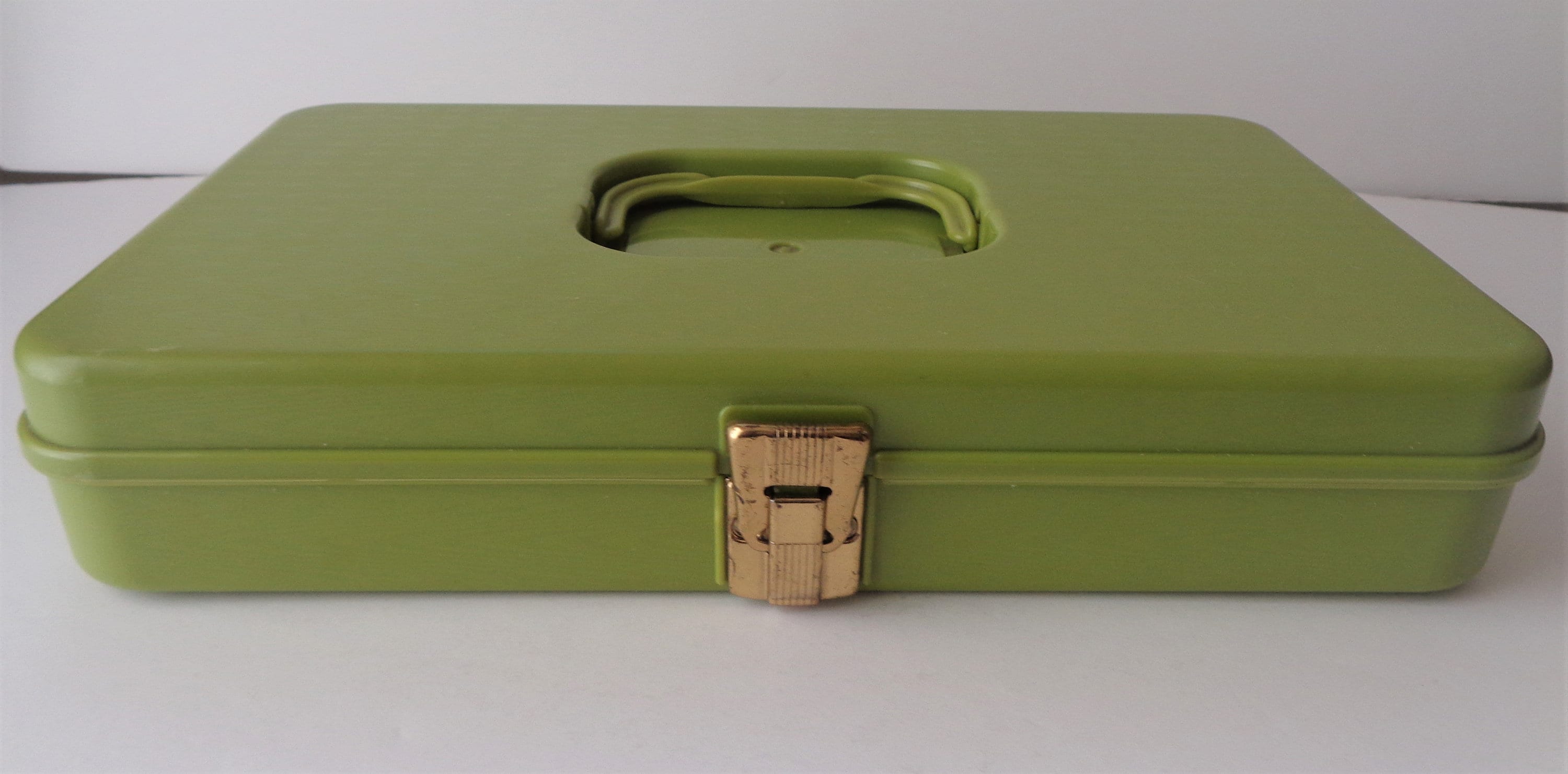 Vintage Wilson Mfg. Sewing Box Green Plastic Wilhold Thread Etsy