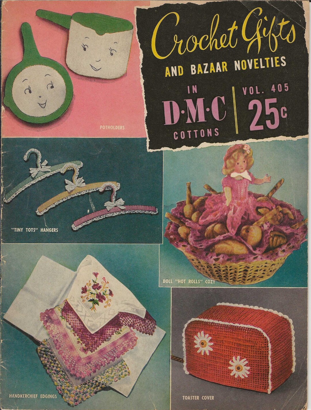 Vintage Crochet Gifts and Bazaar Novelties DMC Vol. 405, Vintage ...