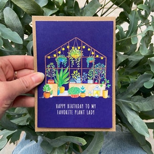 Cartão de jardim, cartão de felicitações, cartão de flores, planta favorita da senhora