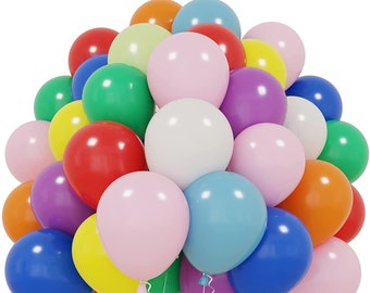 Rainbow Colored Balloons - Multi-Colored Balloons - Party Balloons - Birthday Balloons