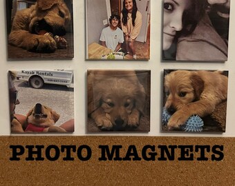 Personalized Photo Magnets Set: Custom Fridge Decor, Family Gift (2.5x2.5 in, Set of 6)