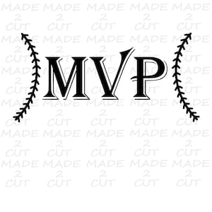 Baseball MVP SVG Design - Mvp Silhouette Studio Design File - Baseball Player MVP - Baseball