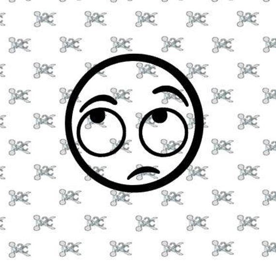 Download Free Emoji Svg Rolled Eyes Emoji Silhouette Studio Svg Design Etsy SVG Cut Files
