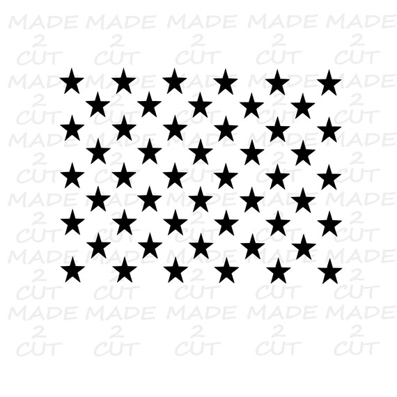 USA Flag Stars Silhouette Studio Design SVG Design Stars | Etsy