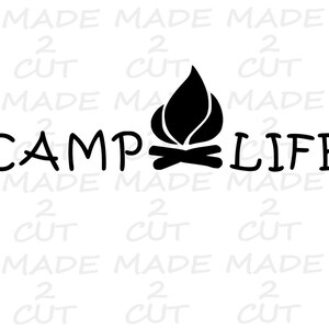 Camp Life SVG Design: Bonfire Camping (Digital Download)