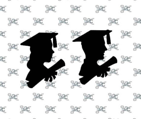 Download Graduation SVG Cap and Gown Boy Girl Silhouette Studio ...