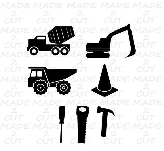 Download Dump Truck SVG Excavator Svg Cement Truck Svg Cone Svg | Etsy