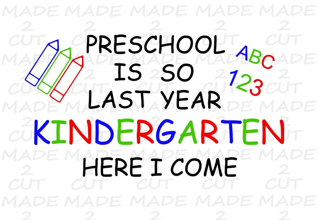 Back to School Svg, Kindergarten Svg Silhouette Studio Design - Etsy