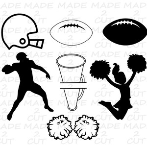 Football & Cheerleader SVG Design: Helmet, Pom Pom Cut File (Digital Download)