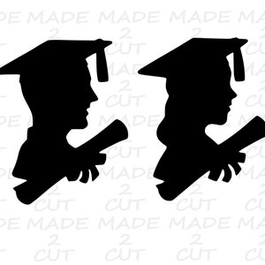Diseño de silueta de graduación SVG - Toga y birrete - Estudio de diseño de silueta de graduación para niño y niña