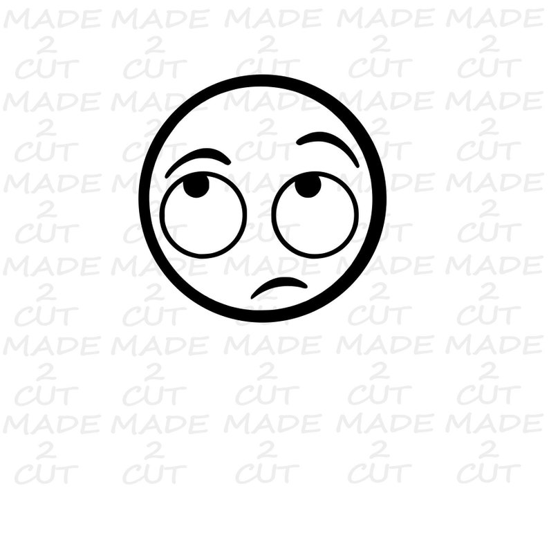 Emoji Svg Rolled Eyes Emoji Silhouette Studio Svg Design Etsy