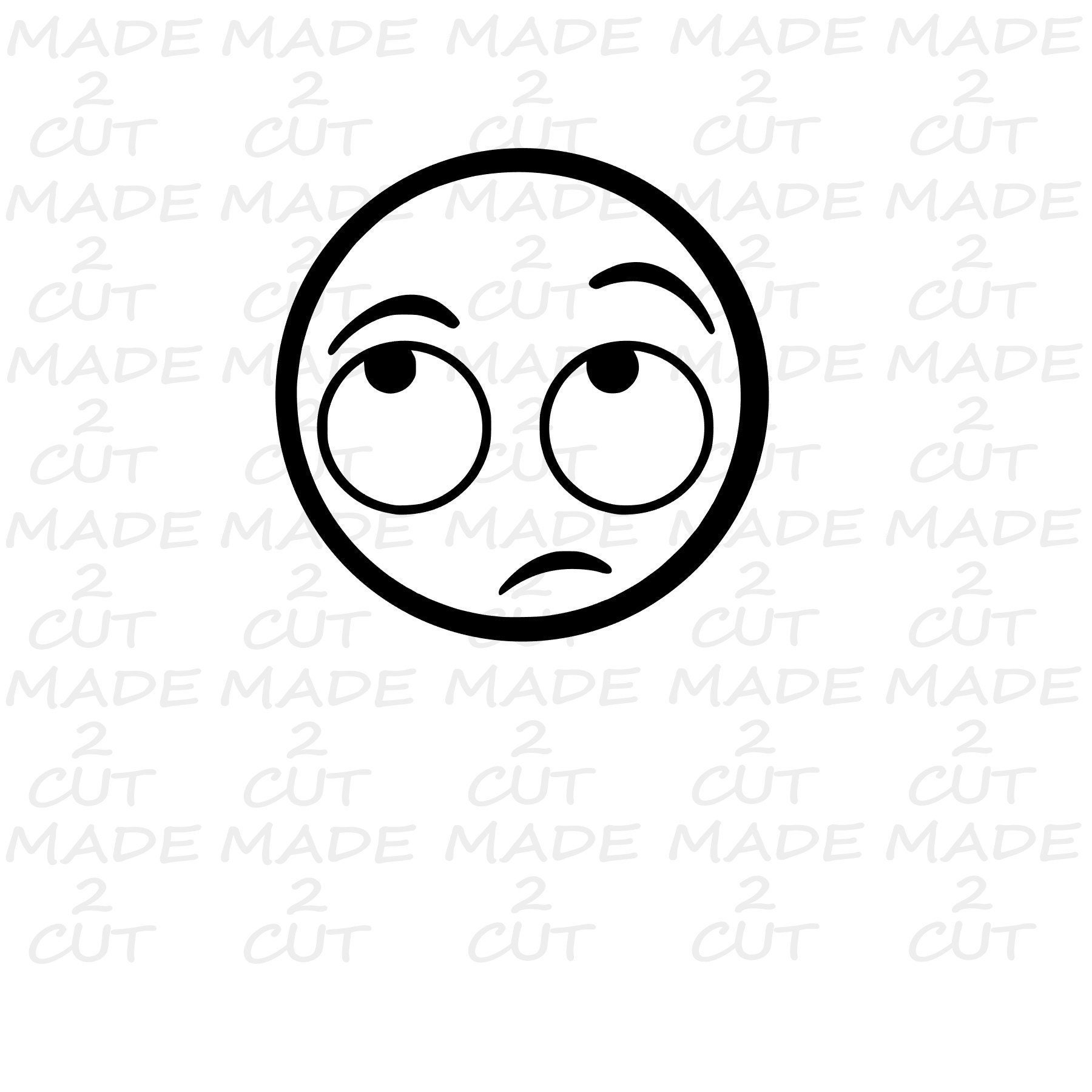 Download Emoji Svg Rolled Eyes Emoji Silhouette Studio Svg Design Etsy