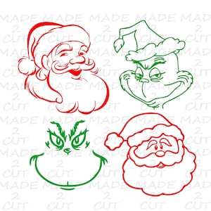Santa & Grinch Christmas SVG Design (Digital Download)