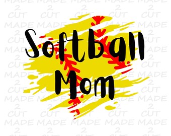 Softball Mom Design: PNG Cut File (Digital Download)