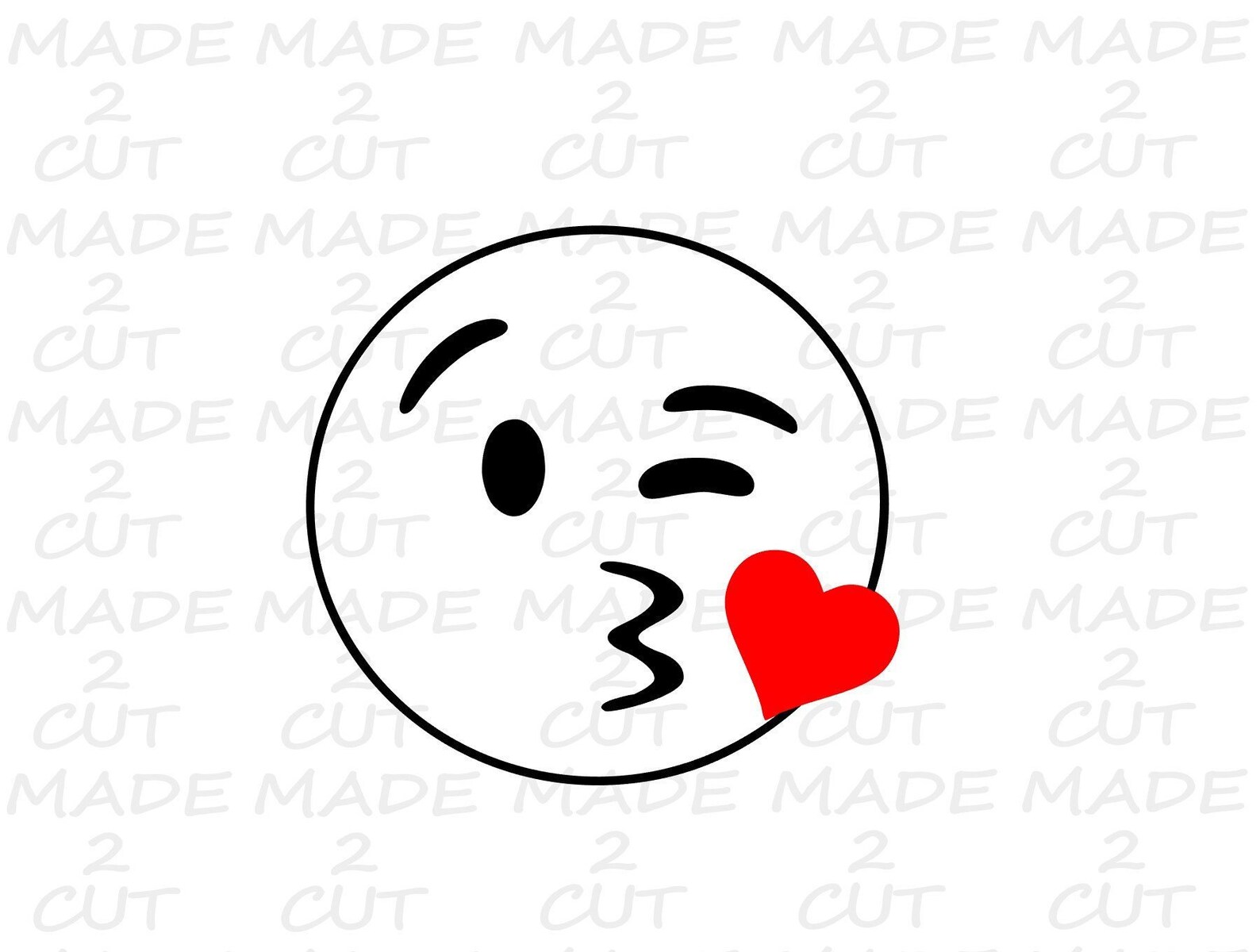 Emoji Kiss Emoji Face SVG Silhouette Kiss File Design Etsy Canada