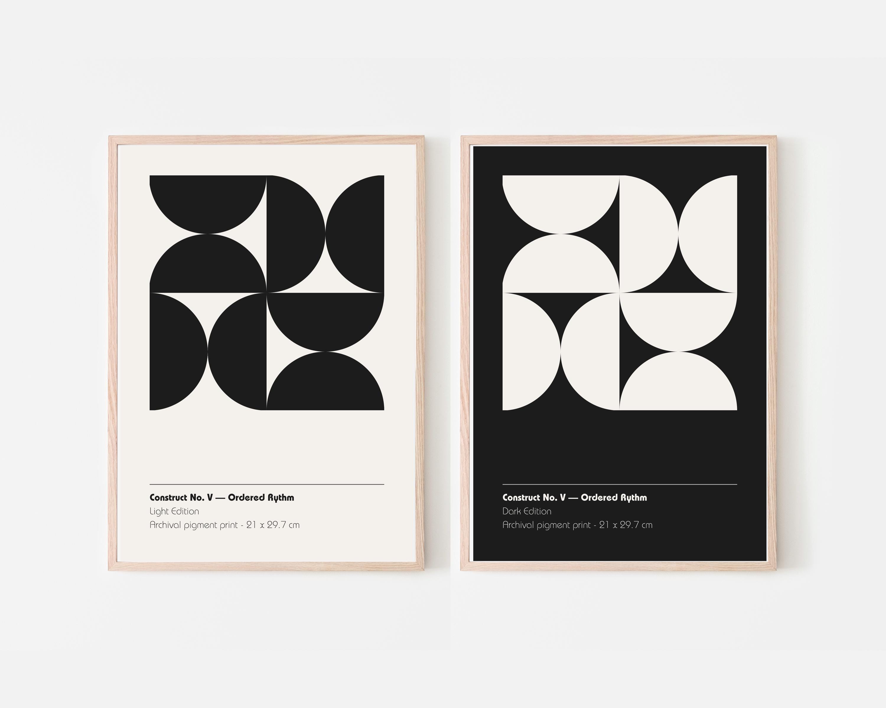Mid Century Modern Geometric Print | Bauhaus Abstract Wall Art A4 ...