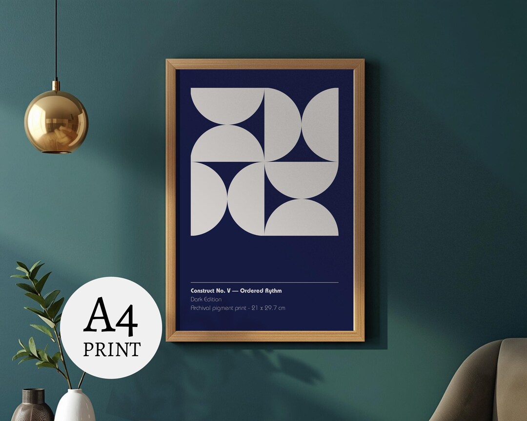 Mid Century Modern Geometric Print | Bauhaus Abstract Wall Art A4 ...