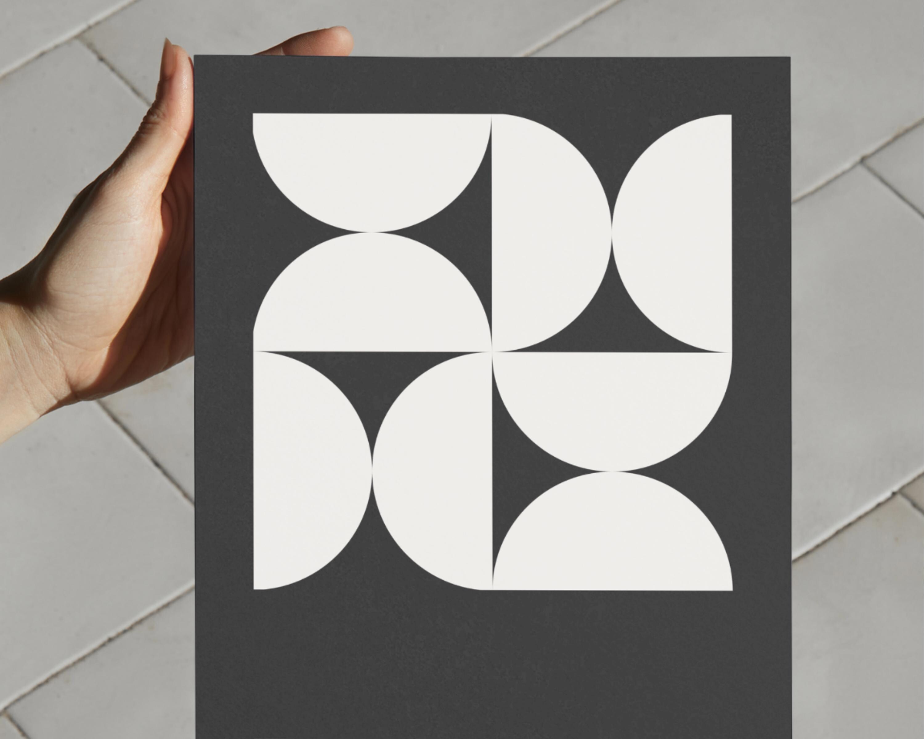 Mid Century Modern Geometric Print | Bauhaus Abstract Wall Art A4 ...