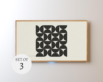 Samsung Frame TV Bauhaus Art Set of 3 | Geometric Wall Art | 4K Download