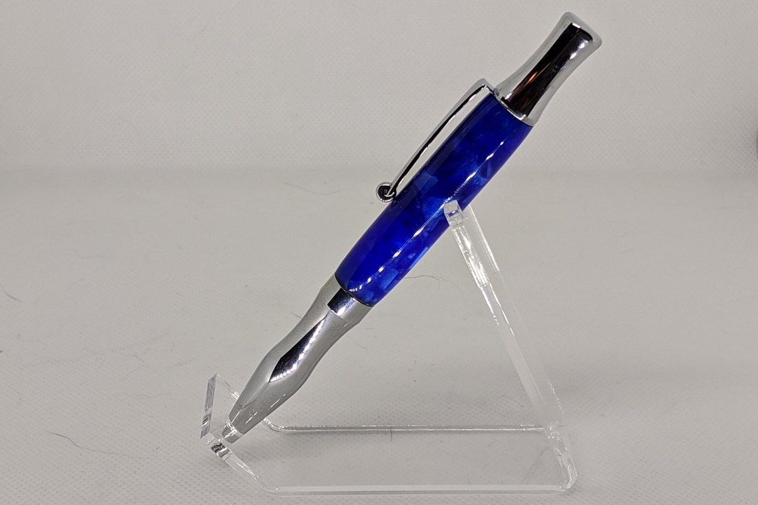 Princeton Pen Sparkling Blue Acrylic Chrome Etsy