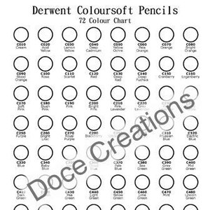 Derwent Coloursoft 72 Pencil Color Chart Template Printable - Etsy