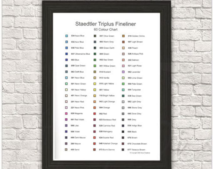 Staedtler Triplus 60 Fineliner Colour Chart Template Printable
