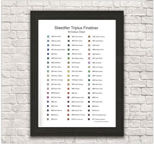 Staedtler Triplus 60 Fineliner Colour Chart Template Printable