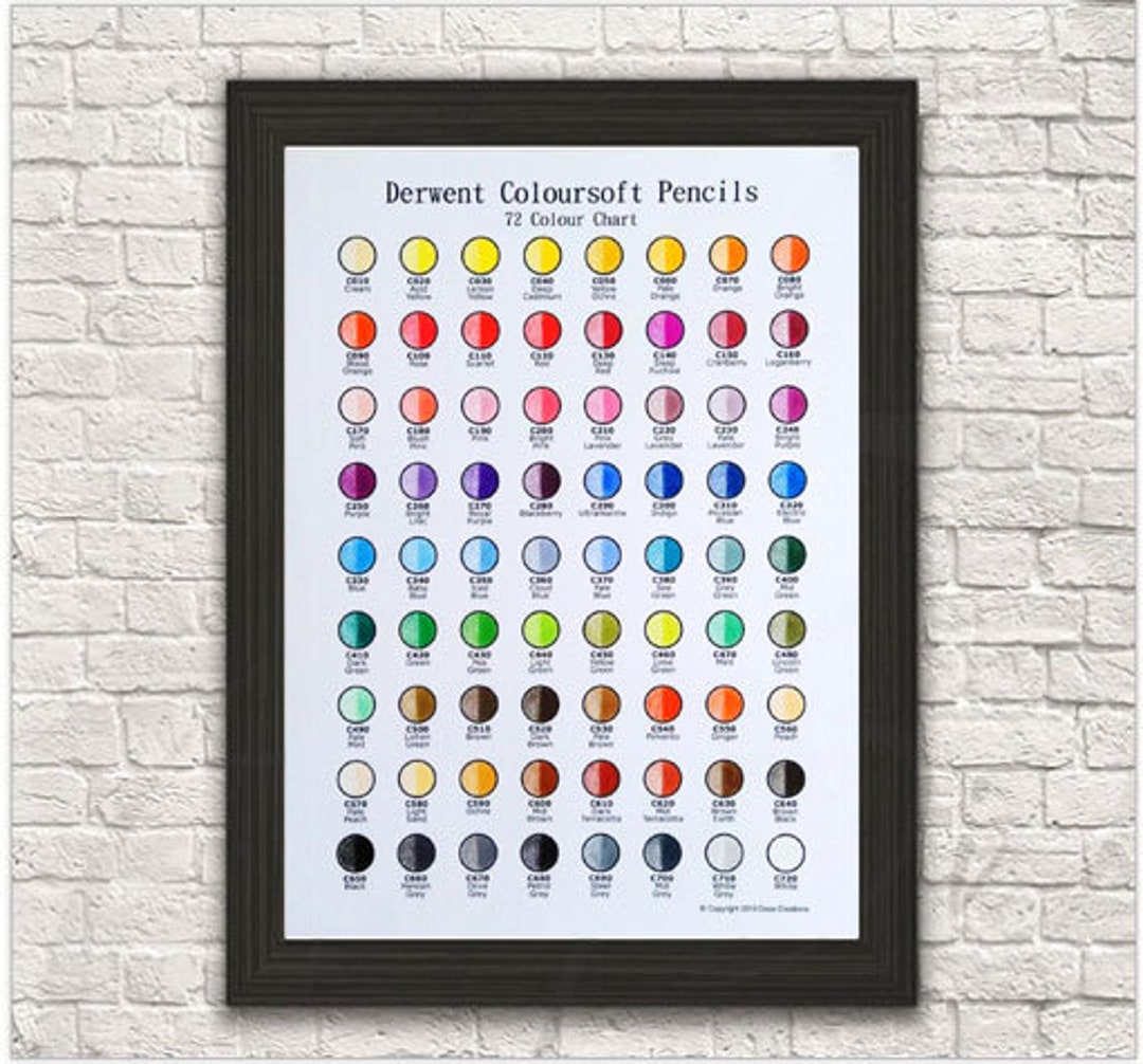 Derwent Coloursoft 72 Pencil Color Chart Template Printable Coloring