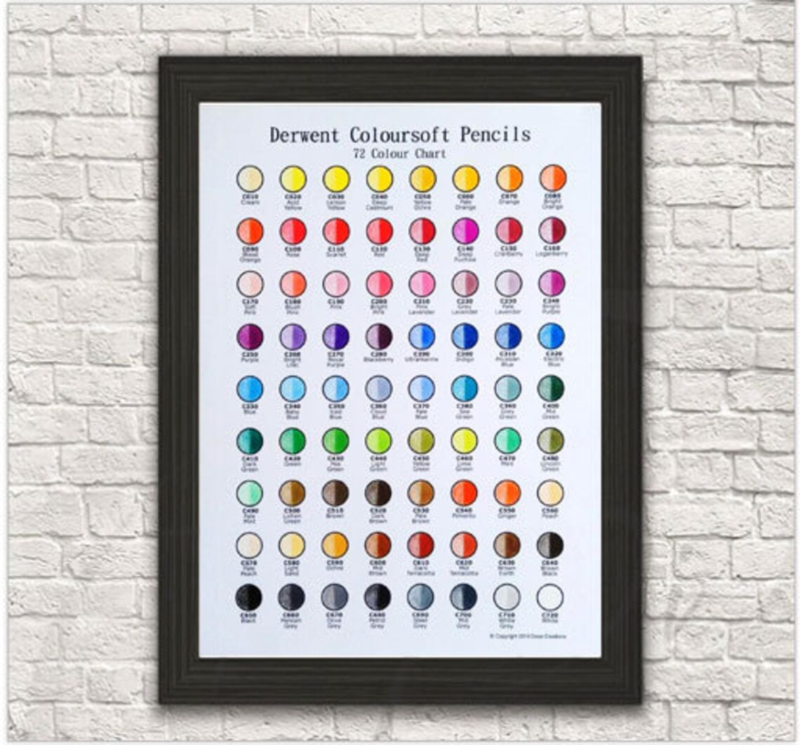 Derwent Coloursoft 72 Pencil Color Chart Template Printable Coloring ...