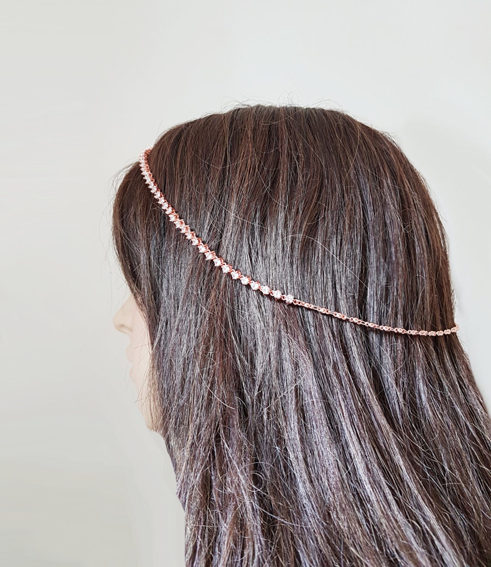 Rose Gold Hairpiece Headband Head Band Hair Jewelry Halo Etsy