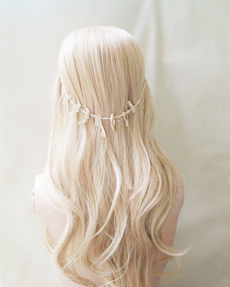Shell Hair Jewelry Pearl Wedding Hair Chain Shell Headpiece Etsy