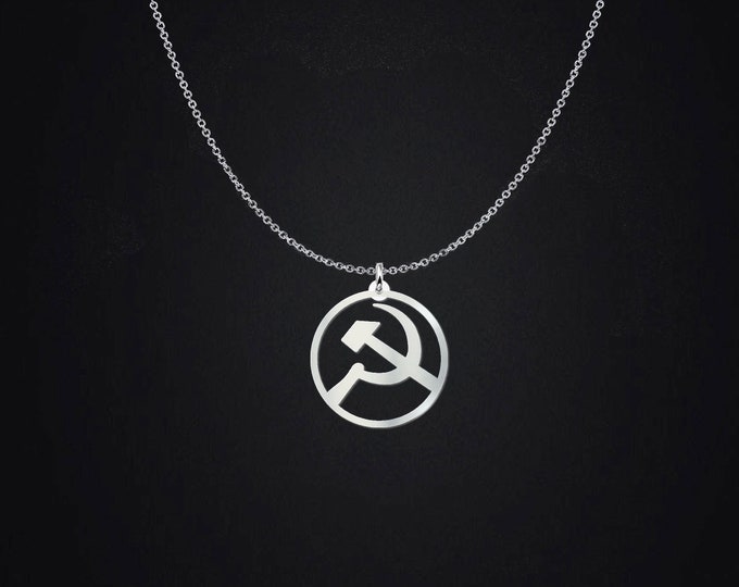 Hammer and Sickle Pendant Hammer and Sickle Charm .925 Etsy
