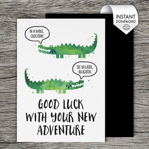 PRINTABLE Farewell Card / Goodbye Card Good luck with your new adventure image 2