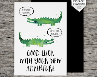 Farewell Card / Goodbye Card - Good luck with your new adventure - Printable Card