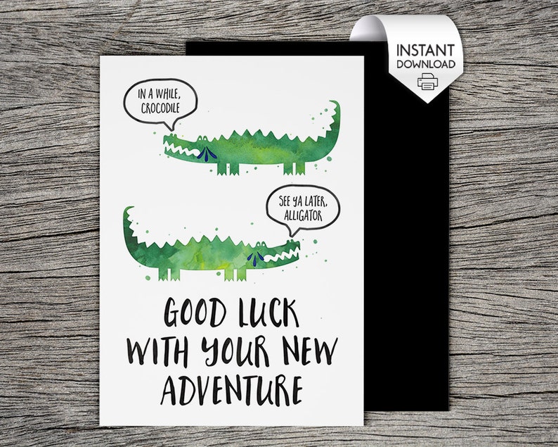 PRINTABLE Farewell Card / Goodbye Card Good luck with your new adventure image 2