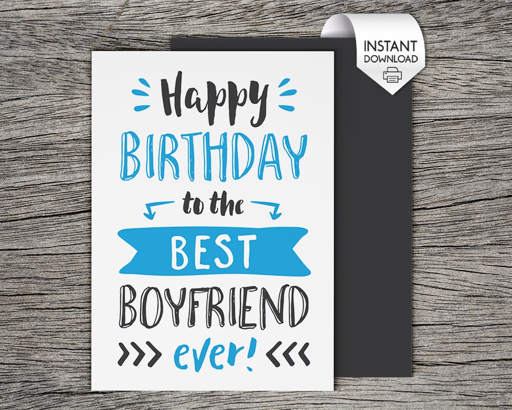 printable birthday card happy birthday to the best boyfriend etsy australia