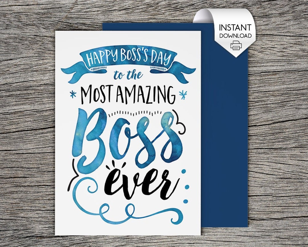 Boss's Day Card, Bosses Day Card Printable Card - Etsy
