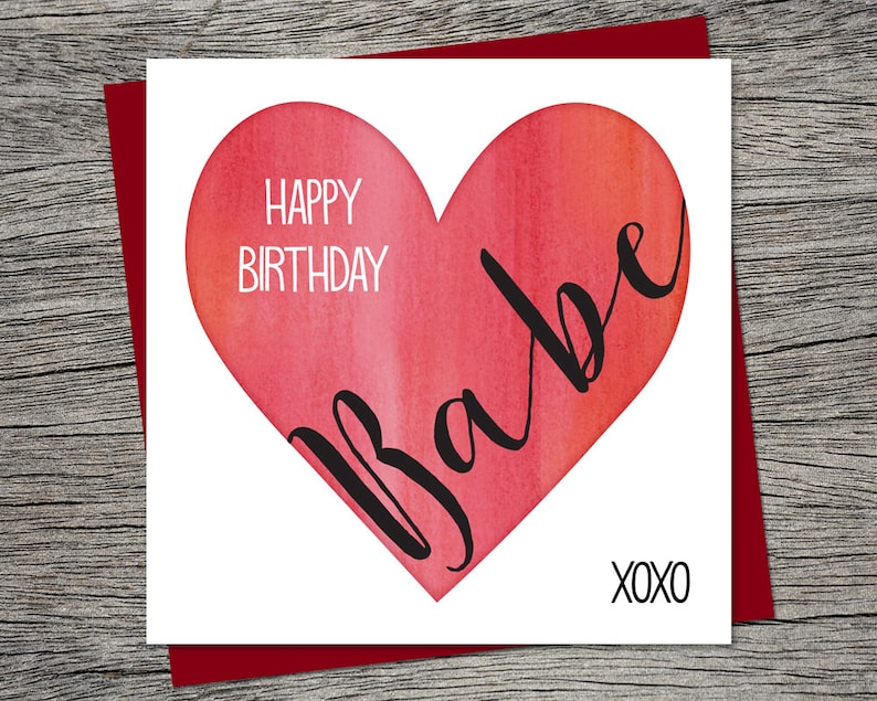 birthday card happy birthday babe wife birthday husband etsy