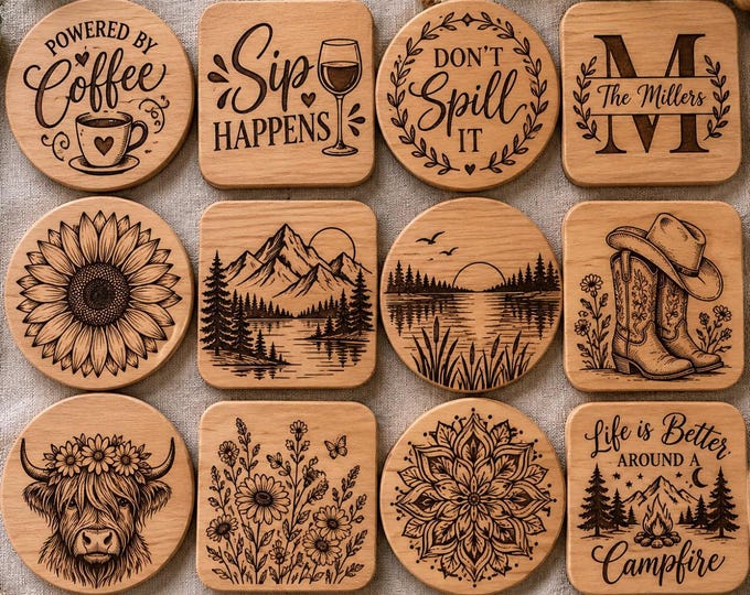 Personalized coasters set of 4