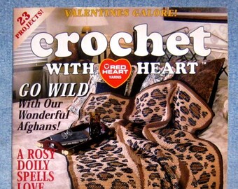 Crochet with Heart magazine, February 1999, camouflage afghan pattern, lots more too