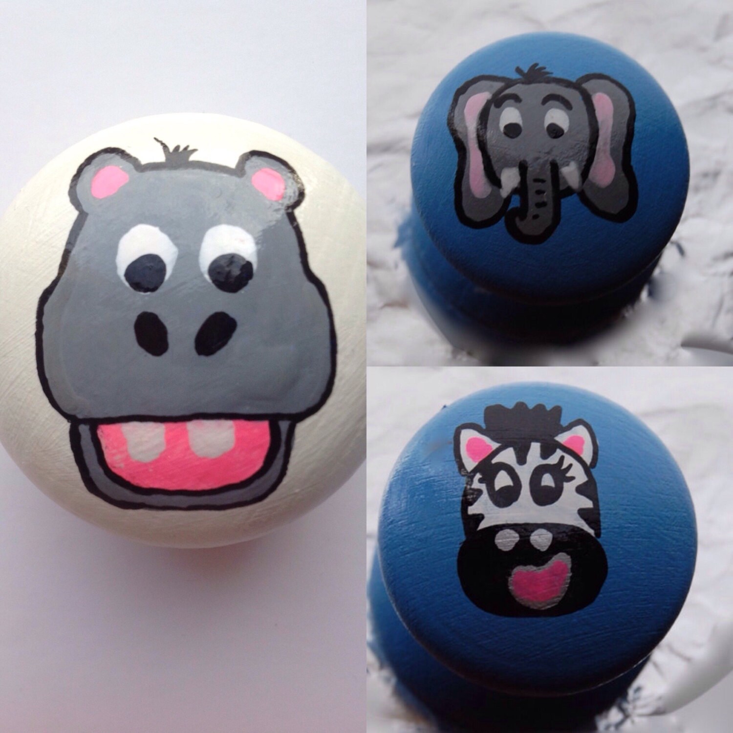 Jungle Animal Hand Painted Drawer Knob 6 Designs Available