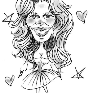 A4 Personalised caricature of one person black and white get your wonderful gift